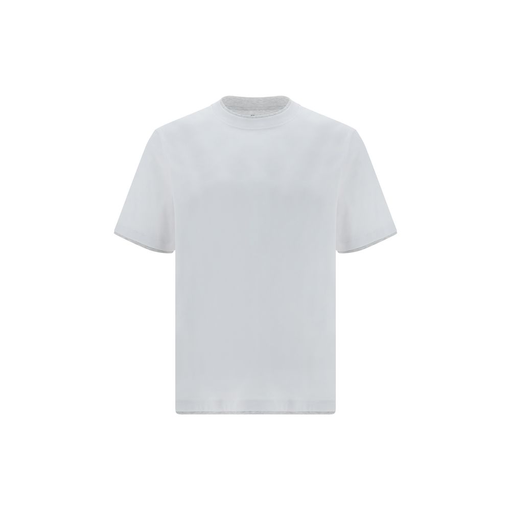 T-Shirt by Brunello Cucinelli for men in cotton white & patterned features an edgy silhouette, meticulously detailed with a sophisticated and for a truly edgy finish.