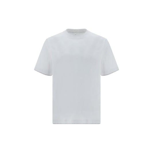 T-Shirt by Brunello Cucinelli for men in cotton white & patterned features an edgy silhouette, meticulously detailed with a sophisticated and for a truly edgy finish.