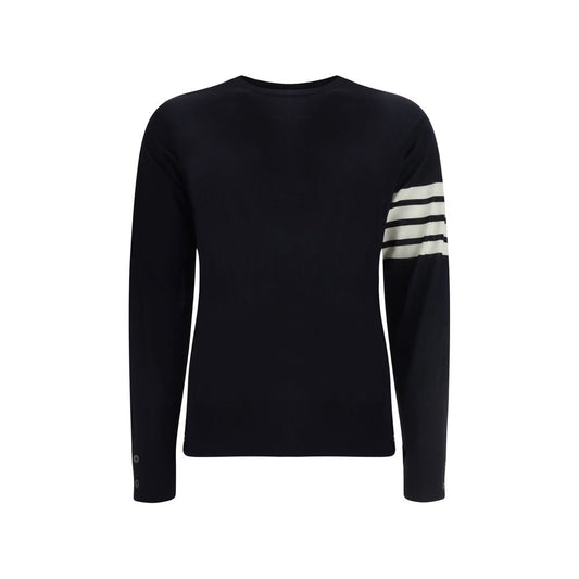 Sweatshirt by Thom Browne for men in wool blue, patterned & striped presents a smart casual silhouette, featuring a smart casual crew neckline and for a sophisticated look.