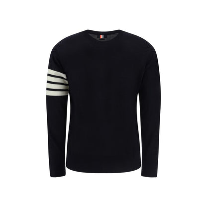 Sweatshirt by Thom Browne for men in wool blue, patterned & striped features an magnificent silhouette, showcasing a sophisticated crew neckline and detail for a truly magnificent finish.
