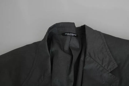 Dolce & Gabbana Gray Cotton Single Breasted Formal Blazer
