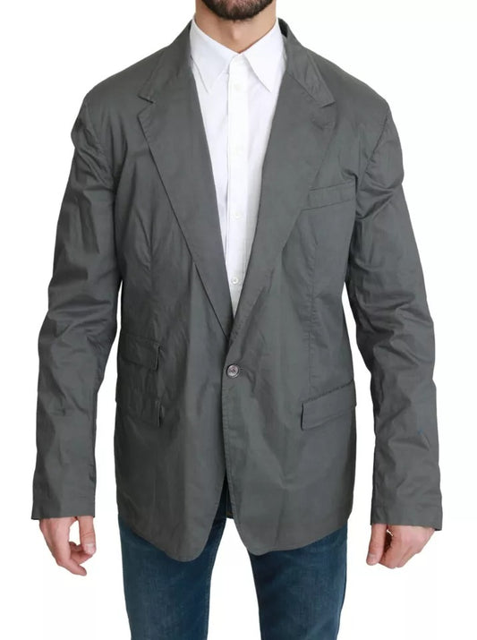 Dolce & Gabbana Men's Single Breasted Cotton Blazer - Gray