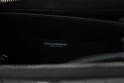 Cardholder Wallet by Dolce & Gabbana for men in exotic leather brown showcases a refined silhouette, artfully capturing the essence of the refined Exotic Leather Cardholder Wallet design with functional card-organization zip-around coin-purse.