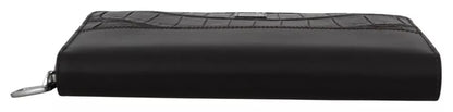 Cardholder Wallet by Dolce & Gabbana for men in exotic leather brown presents a streamlined silhouette, showcasing the sophisticated design of the Exotic Leather Cardholder Wallet collection with functional card-organization zip-around coin-purse.
