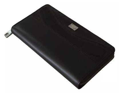 Cardholder Wallet by Dolce & Gabbana for men in exotic leather brown presents a refined silhouette, artfully capturing the essence of the Exotic Leather Cardholder Wallet design with sophisticated card-organization zip-around coin-purse for a refined look.