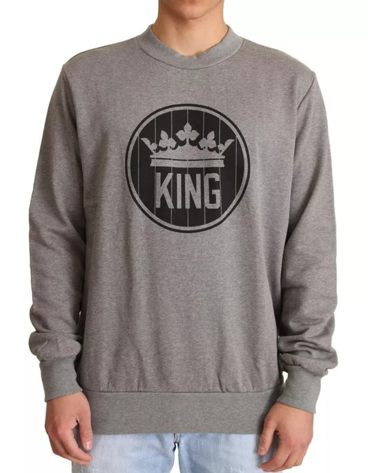 Dolce & Gabbana Men's Cotton Sweater - Gray Print