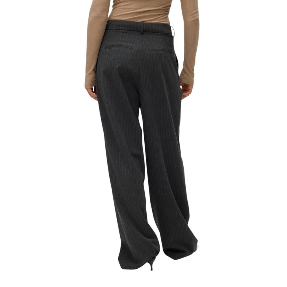 Vero Moda Dark Gray Polyester Wide Leg Pants