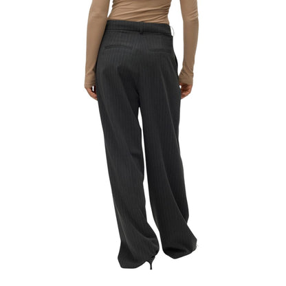 Vero Moda Dark Gray Polyester Wide Leg Pants