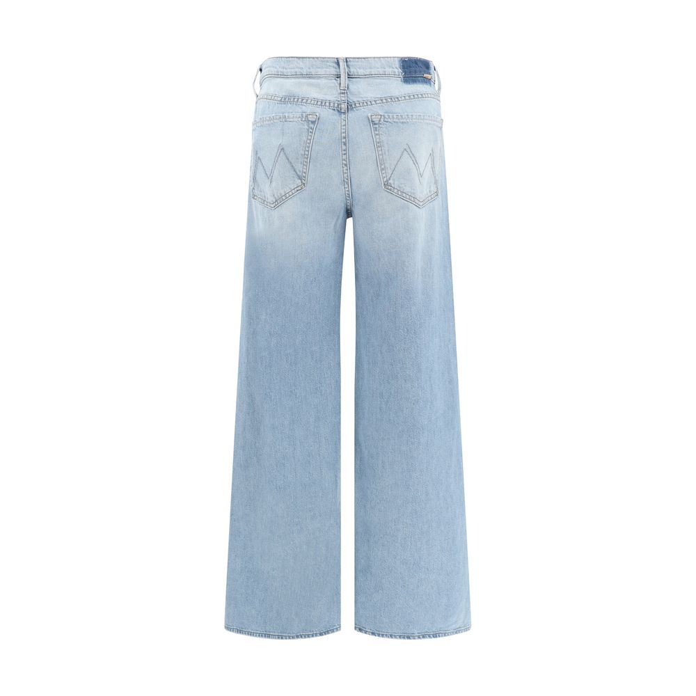 Jeans by Mother Denim for women in denim cotton light-blue features an sartorial relaxed-fit, regular-fit & wide and long with a high rise cut for a sartorial finish.