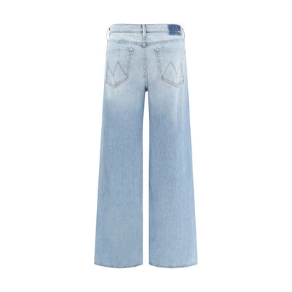 Jeans by Mother Denim for women in denim cotton light-blue features an sartorial relaxed-fit, regular-fit & wide and long with a high rise cut for a sartorial finish.