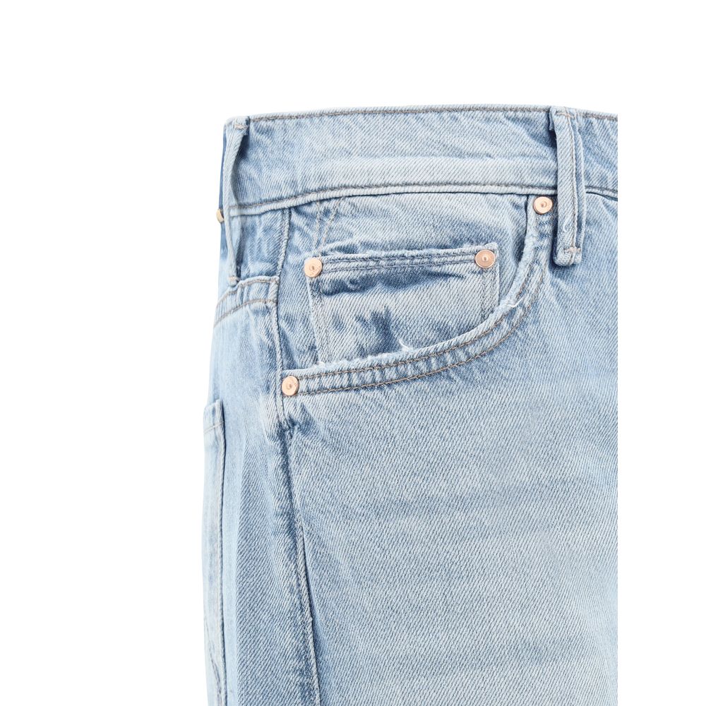Jeans by Mother Denim for women in denim cotton light-blue features a refined silhouette with a refined relaxed-fit, regular-fit & wide, defined by a high rise and a refined long for a refined finish.