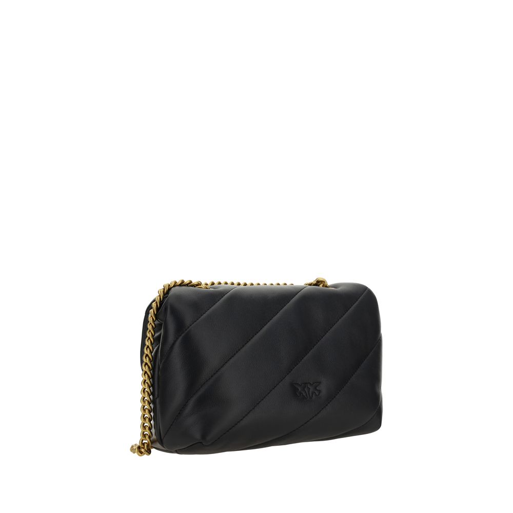 Mini 2-in-1 Shoulder & Crossbody Quilted Bag by PINKO for women in leather black, gold & monogram features a enviable silhouette, showcasing a secure magnetic & button, ample , and enviable crossbody-strap & shoulder-strap for a enviable finish.