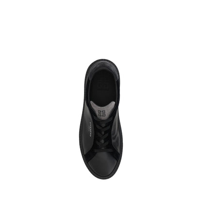 Sneakers by Givenchy for men in leather black & monogram presents a sumptuous silhouette from the Men's Fashion Leather Sneakers collection, showcasing a sumptuous fashion style for an elevated aesthetic.
