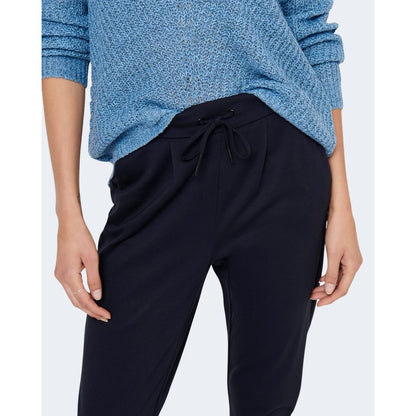 Activewear Jogger Pants by Only for women in stretch viscose & nylon blue features a versatile silhouette, integrating performance with a versatile wide, long, and comfortable .