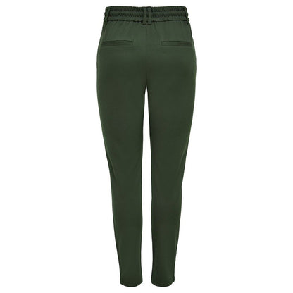 Trousers by Only for women in stretch viscose & nylon green features a sculptural silhouette, showcasing a sculptural wide and long with a sophisticated for a sculptural finish.
