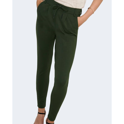 Trousers by Only for women in stretch viscose & nylon green features an on trend silhouette, showcasing a sophisticated wide with a long and for an on trend finish.