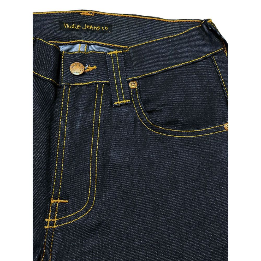 Jeans by Nudie Jeans for women in stretch denim cotton blue features a refined silhouette with a refined slim, defined by a and a refined long for a refined finish.
