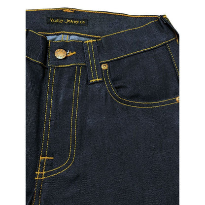 Jeans by Nudie Jeans for women in stretch denim cotton blue features a refined silhouette with a refined slim, defined by a and a refined long for a refined finish.