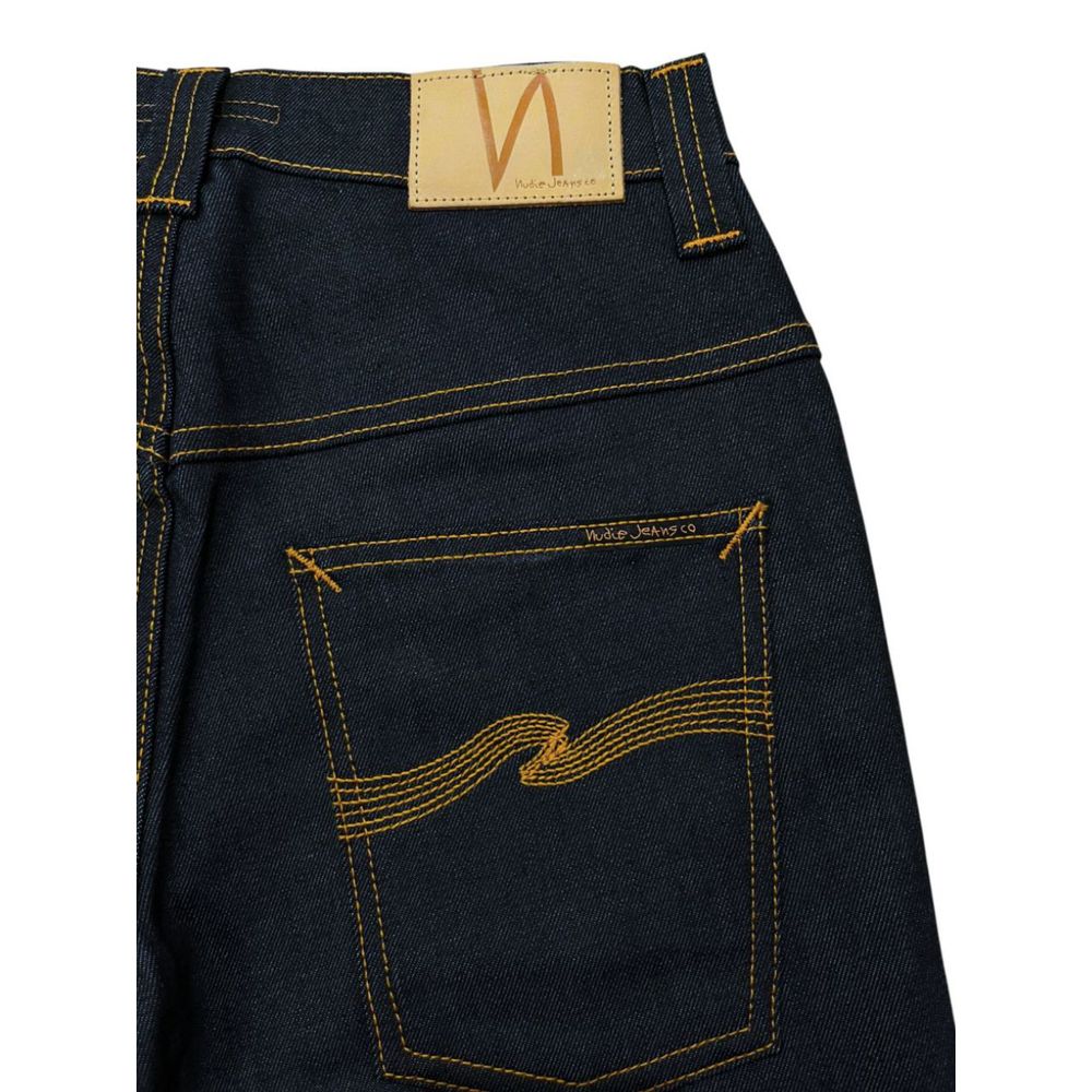 Jeans by Nudie Jeans for women in stretch denim cotton blue features an refined tailoring silhouette, showcasing a premium slim with a and long cut for a refined tailoring look.