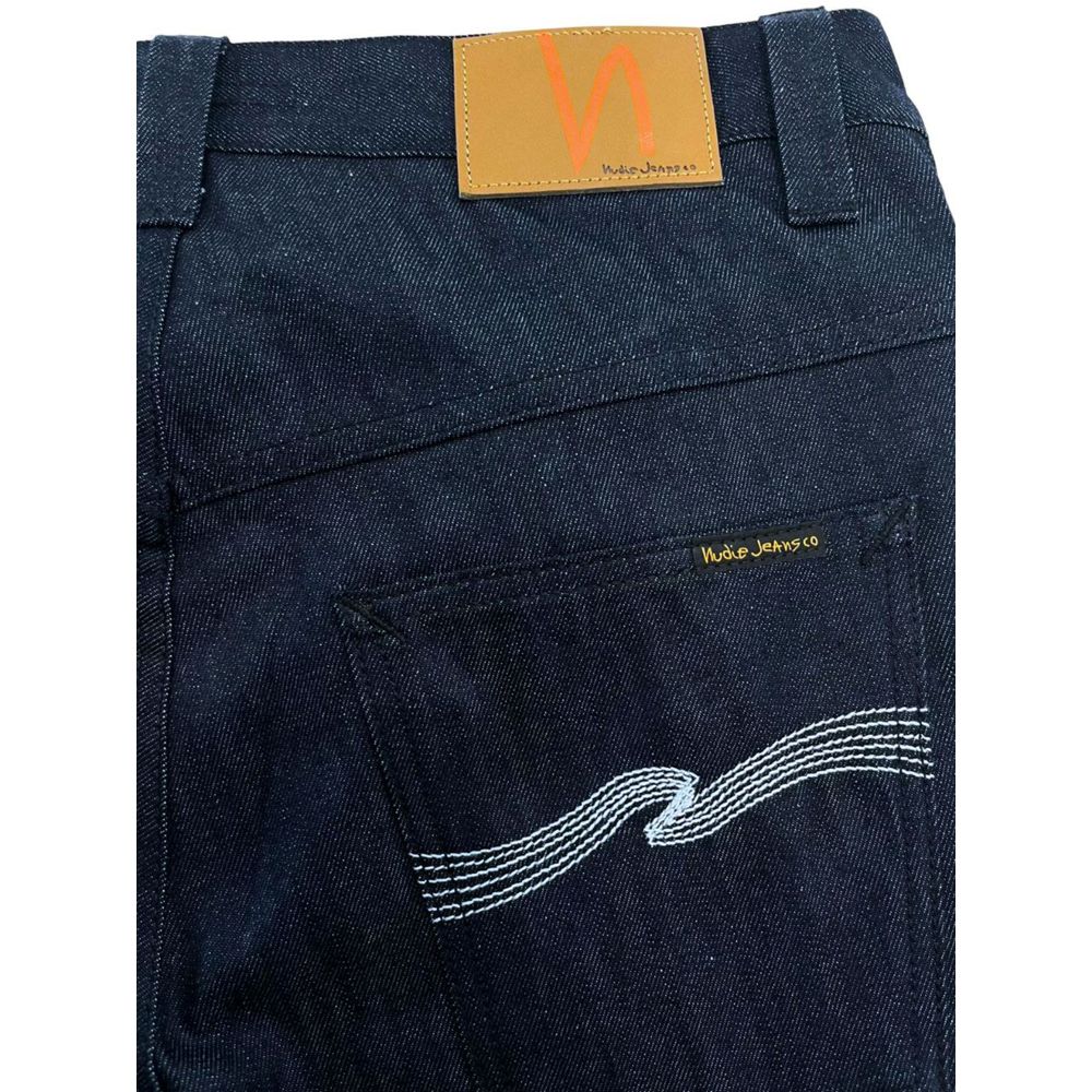 Jeans by Nudie Jeans for men in denim cotton blue & signature features an sophisticated and straight-leg with a precise long, creating a sophisticated and sophisticated silhouette.