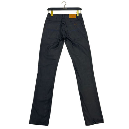 Jeans by Nudie Jeans for men in denim cotton black & signature features a refined silhouette with a refined , defined by a and a refined long for a refined finish.