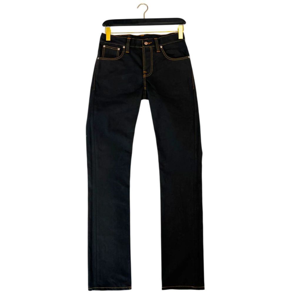 Jeans by Nudie Jeans for men in denim cotton black features an refined tailoring silhouette, showcasing a premium with a and long cut for a refined tailoring look.