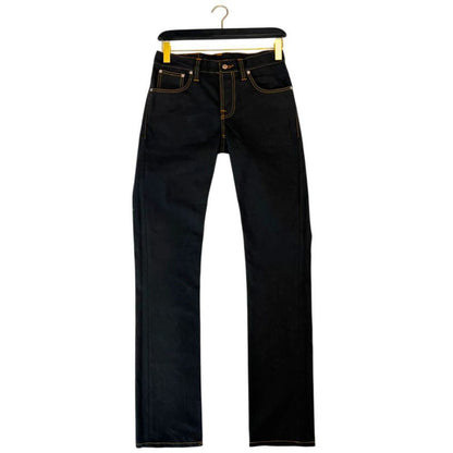 Jeans by Nudie Jeans for men in denim cotton black features an refined tailoring silhouette, showcasing a premium with a and long cut for a refined tailoring look.