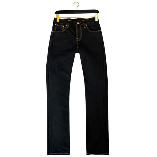 Jeans by Nudie Jeans for men in denim cotton black features an refined tailoring silhouette, showcasing a premium with a and long cut for a refined tailoring look.