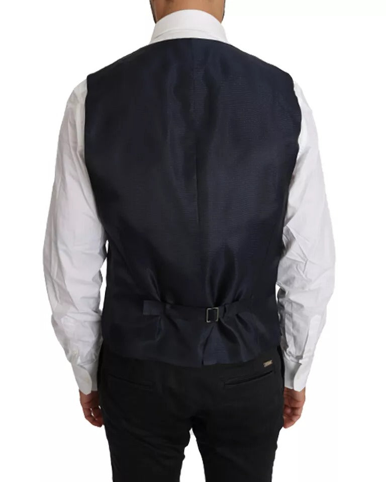 Dolce & Gabbana Men's Single Breasted Wool Viscose Cupro & Acetate Blazer - Blue