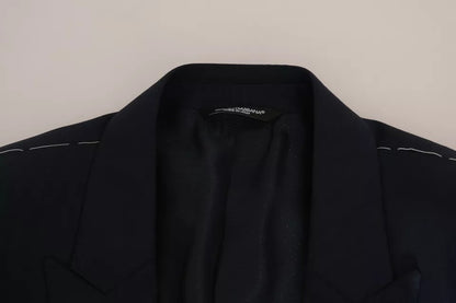 Dolce & Gabbana Blue Wool MARTINI Blazer Vest 2 Piece