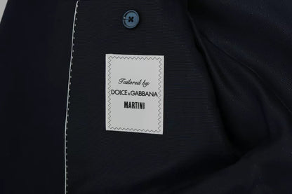 Dolce & Gabbana Men's Single Breasted Wool Viscose Cupro & Acetate Blazer - Blue