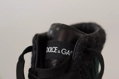 Dolce & Gabbana Green Corduroy High Tops Sneakers Mens Casual Shoes