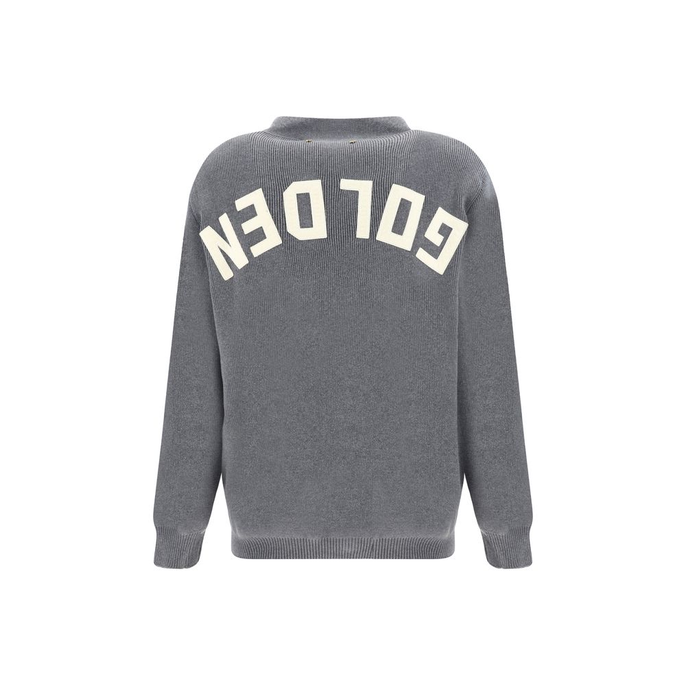 Cardigan by Golden Goose for men in stretch polyamide cotton gray & monogram features a nuanced silhouette with a refined v-neck neckline and nuanced detailing for a sophisticated look.