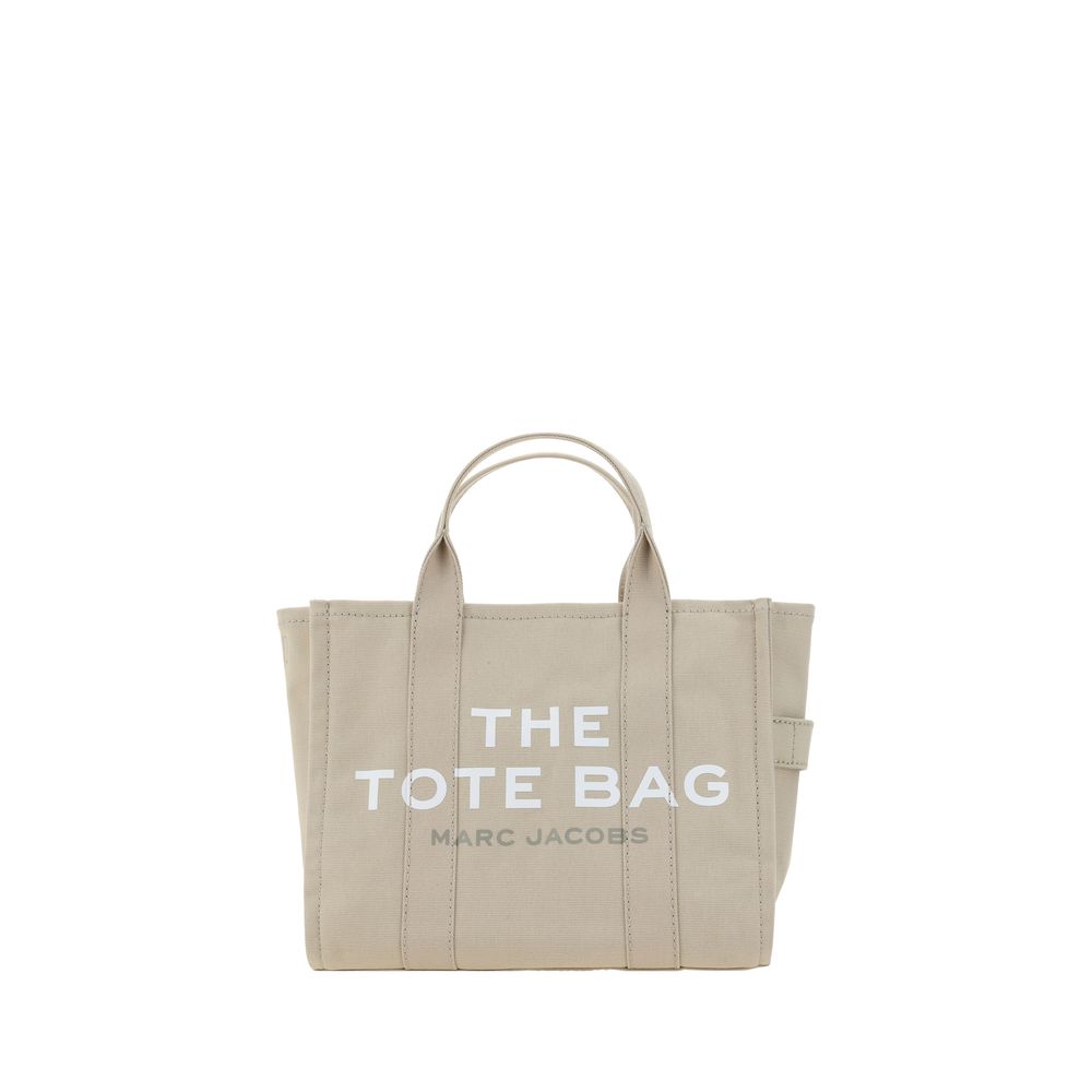 Medium Tote Handbag by Marc Jacobs for women in cotton beige, signature, monogram & print features a signature silhouette, showcasing a secure zipper and signature with versatile shoulder-strap, handle & adjustable-strap for a sophisticated look.