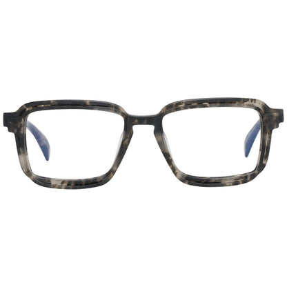 Eyeglasses Frames by Yohji Yamamoto for men in plastic gray features an refined silhouette, showcasing a sophisticated gray coloured frame and refined full-frame frame design for a refined look.