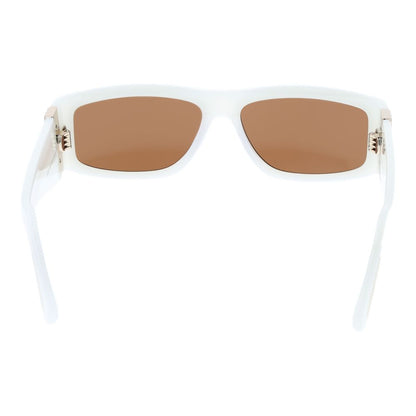 Sunglasses by GCDS for unisex in acetate and white featuring an opulent rectangle full-rim frame design with a sophisticated white coloured frame finish and high-performance non-polarized category-3-dark-tint lens.