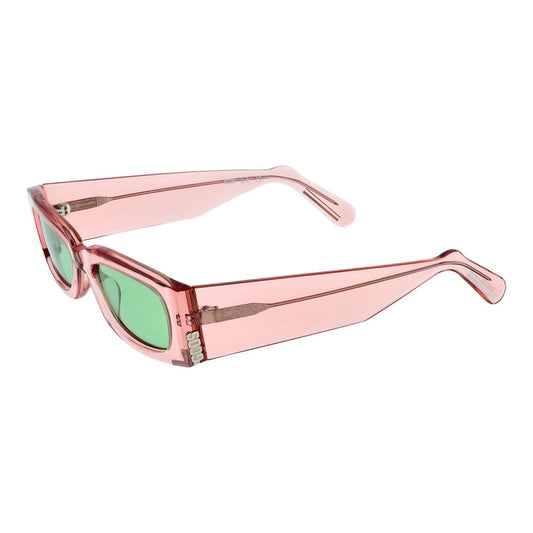 Sunglasses by GCDS for unisex in acetate pink showcases a ethereal silhouette, featuring rose coloured frame rectangle full-rim frame design with non-polarized category-1-light-tint lens for a ethereal finish.