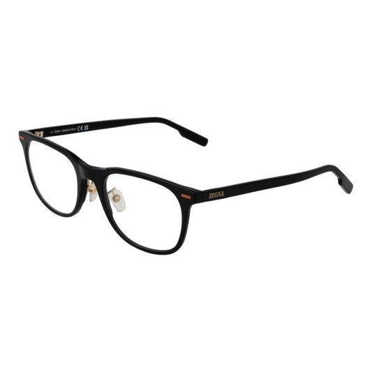 Eyeglasses Frames by Ermenegildo Zegna for men in acetate black showcases a refined full-frame frame design with a refined black coloured frame finish for a refined and sophisticated look.