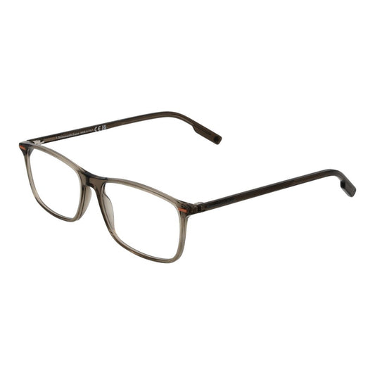 Eyeglasses Frames by Ermenegildo Zegna for men in olive showcases a reflective silhouette, artfully incorporating a sophisticated olive coloured frame with a distinct full-frame frame design.