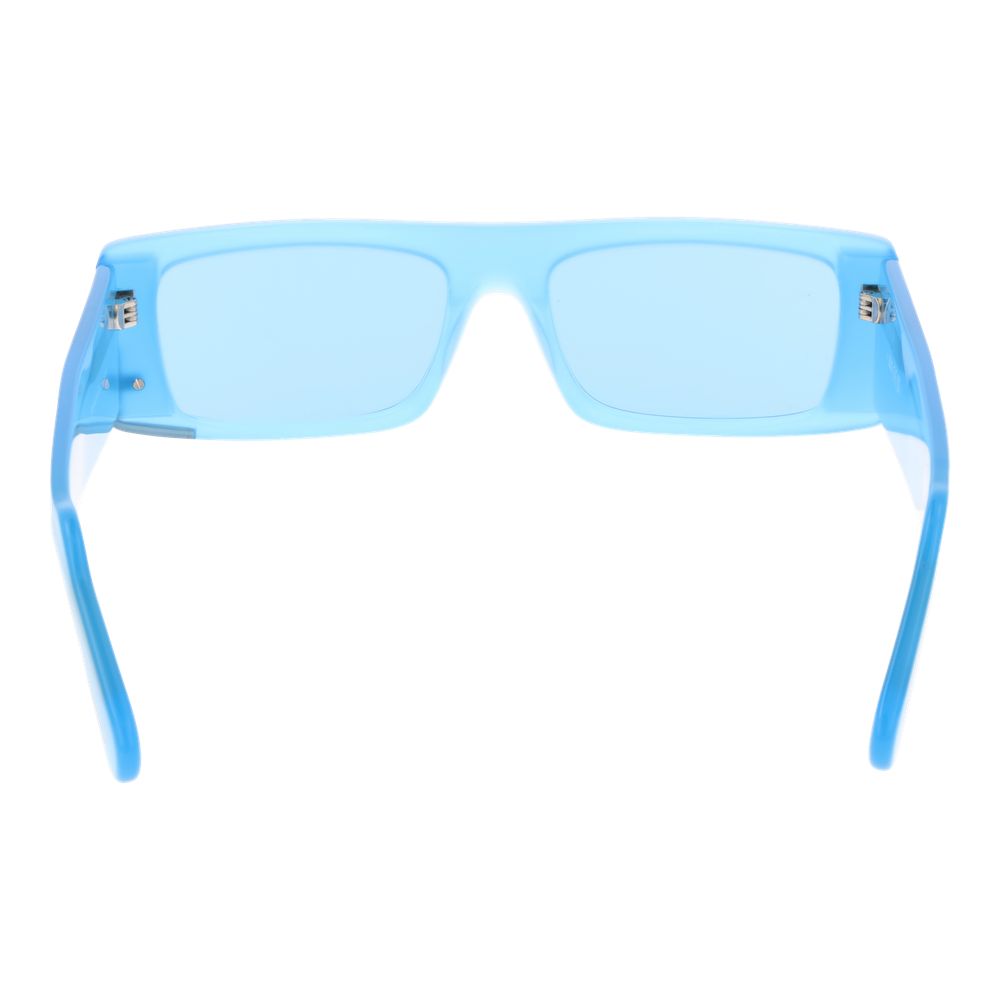 Sunglasses by GCDS for unisex in blue features an ethereal rectangle full-rim frame design with blue coloured frame frames and non-polarized category-1-light-tint lens for a ethereal finish.