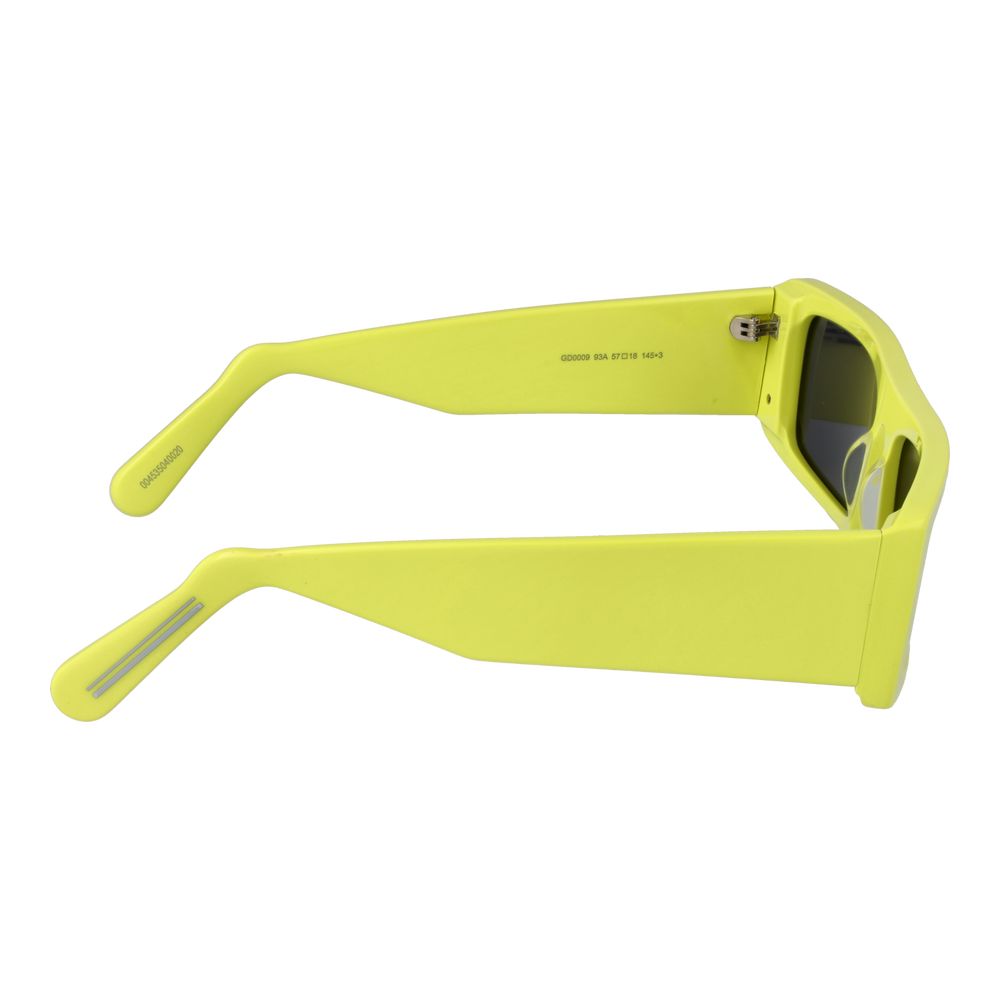 This Sunglasses by GCDS for unisex in green presents a sumptuous silhouette, showcasing a sumptuous rectangle full-rim frame design in green coloured frame and high-performance non-polarized category-3-dark-tint lens.