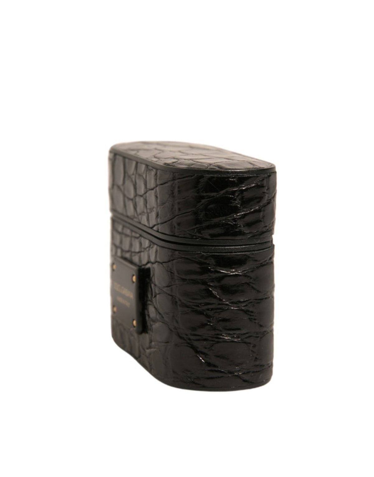 Dolce & Gabbana Caiman Leather & Metal Earbuds Carrying Case - Black