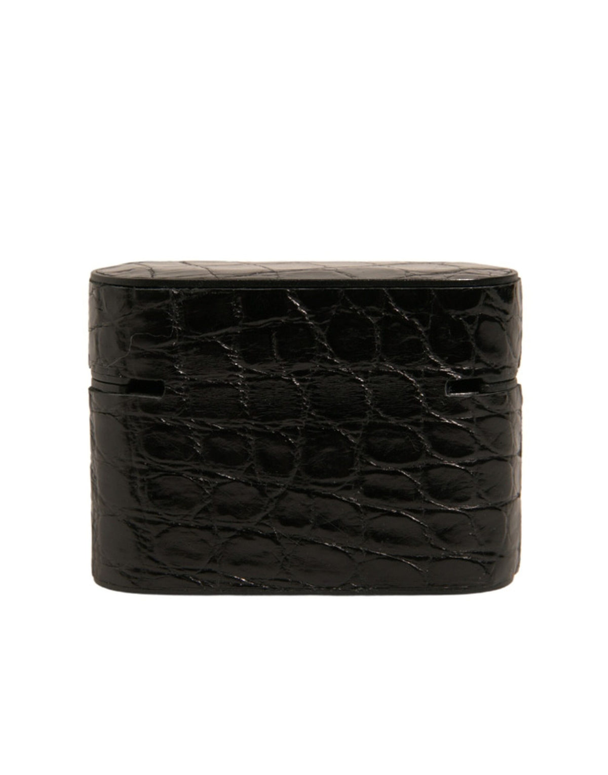 Dolce & Gabbana Caiman Leather & Metal Earbuds Carrying Case - Black