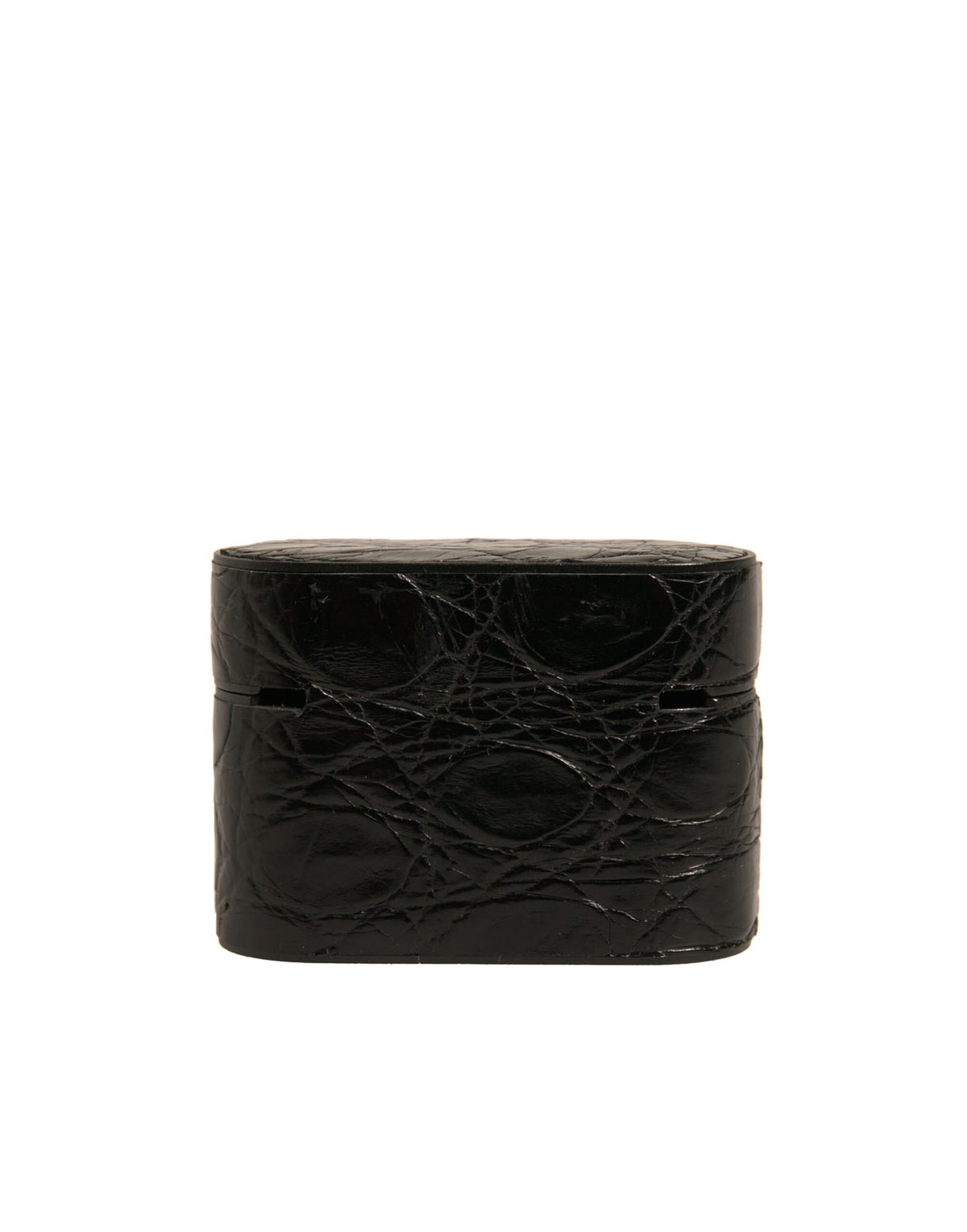 Dolce & Gabbana Caiman Leather & Metal Earbuds Carrying Case - Black