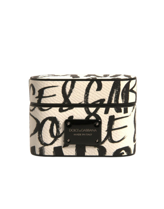 Dolce & Gabbana Leather Earbuds Carrying Case - Black White