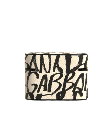 Dolce & Gabbana Leather Earbuds Carrying Case - Black White