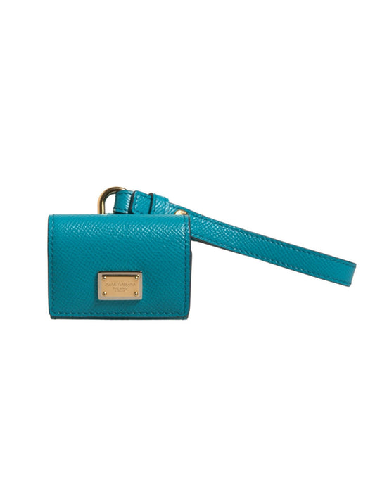 Dolce & Gabbana Leather & Metal Earbuds Carrying Case - Gold Green