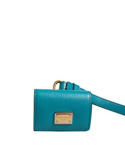 Dolce & Gabbana Leather & Metal Earbuds Carrying Case - Gold Green