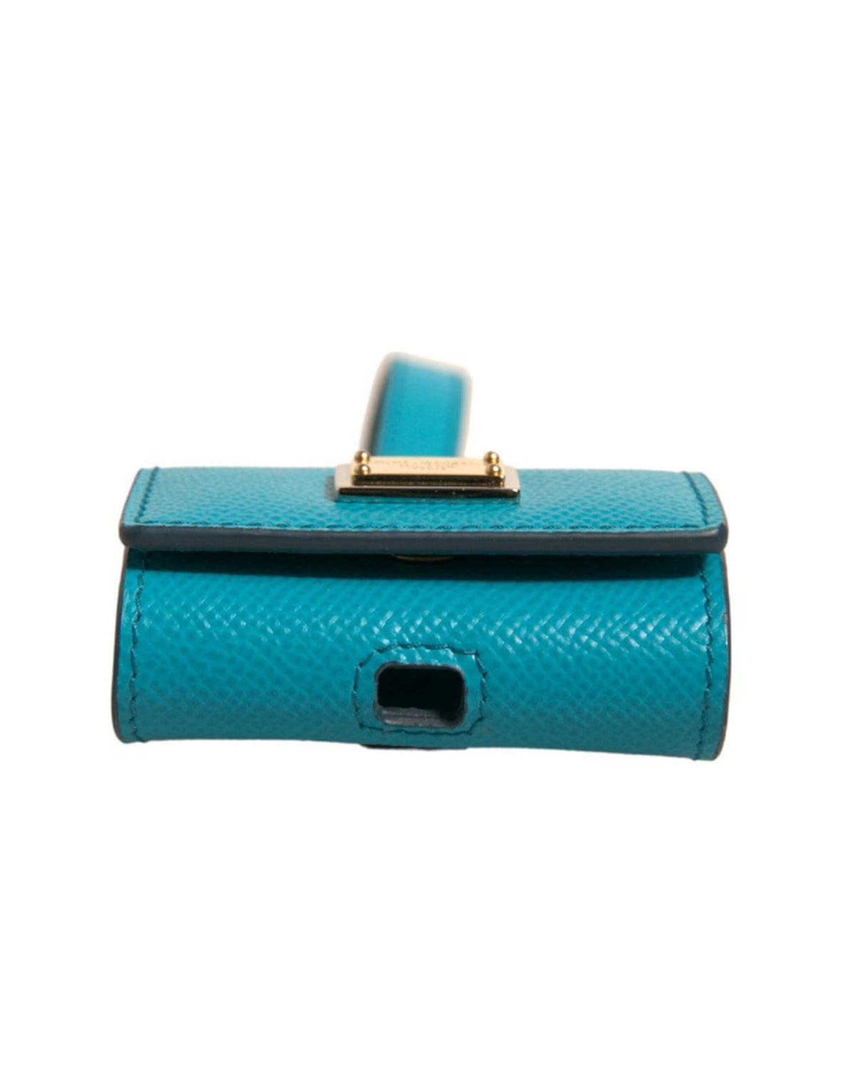 Dolce & Gabbana Leather & Metal Earbuds Carrying Case - Gold Green