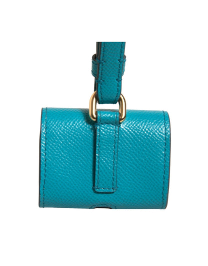 Dolce & Gabbana Leather & Metal Earbuds Carrying Case - Gold Green